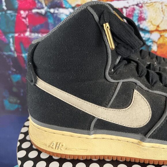 Nike Air Force 1 806403-004 Mens Black Shoes Size US 10​​​ - Picture 2 of 10